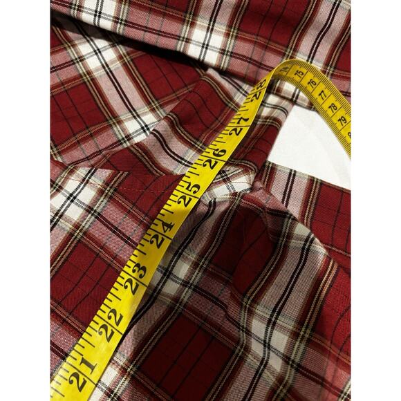 Towncraft‎ Shirt Xxl Long Sleeve Red Plaid Wrinkle Free Button Holiday workwear - Picture 5 of 7
